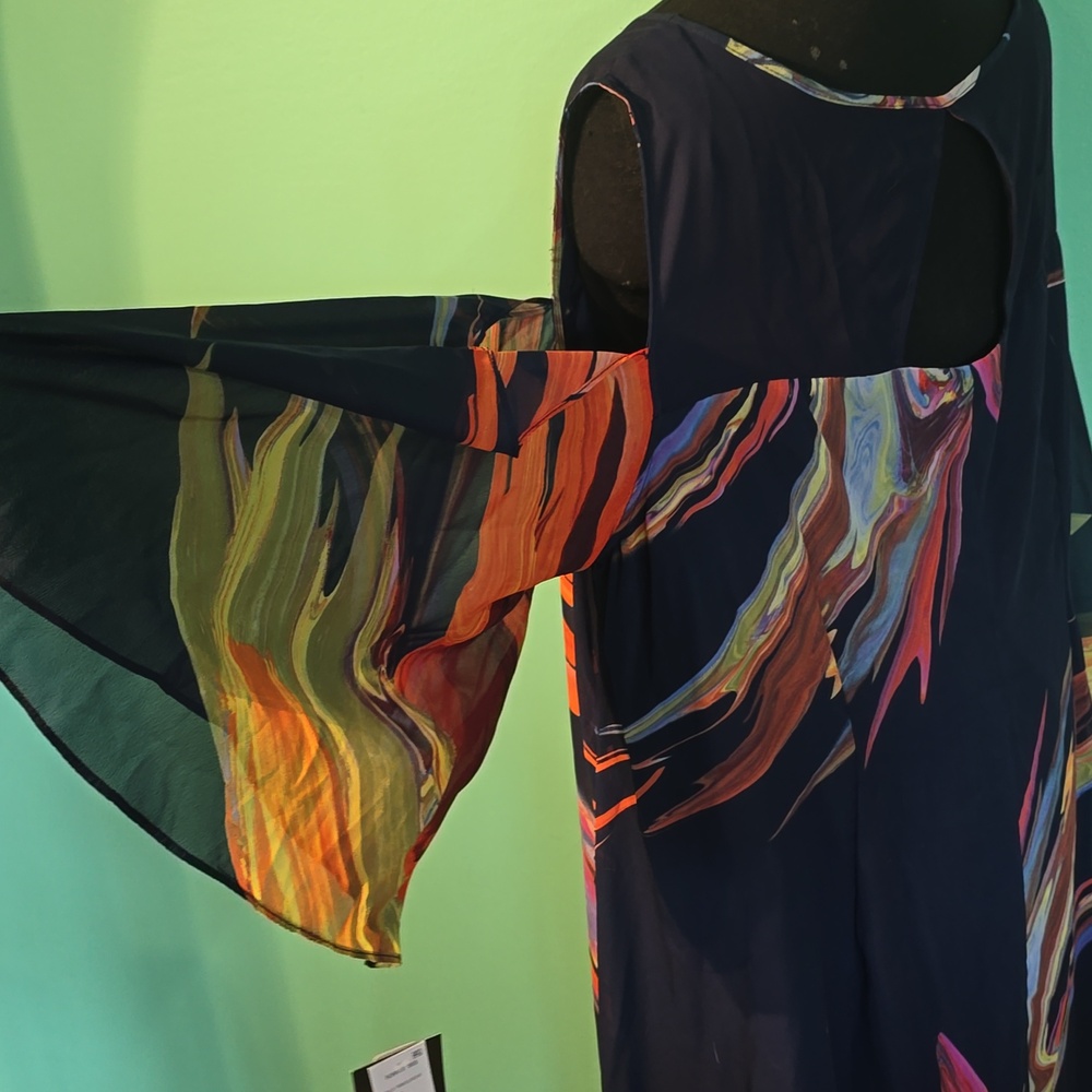 Robbie Bee Multicolor Abstract Midi Dress, size 18 NWT - Picture 2 of 9
